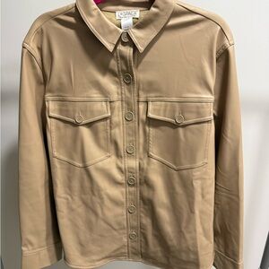 L*Space Women's Faux Leather Shirt Jacket